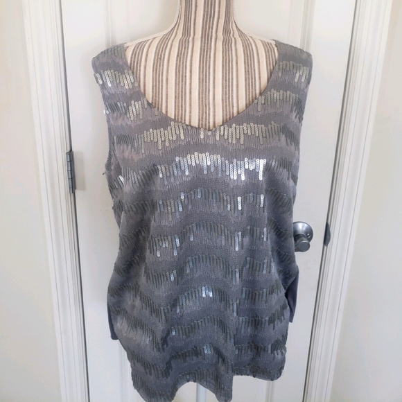 Worthington Tops - 🔥Clearance🔥Worthington gray silver sequin blouse